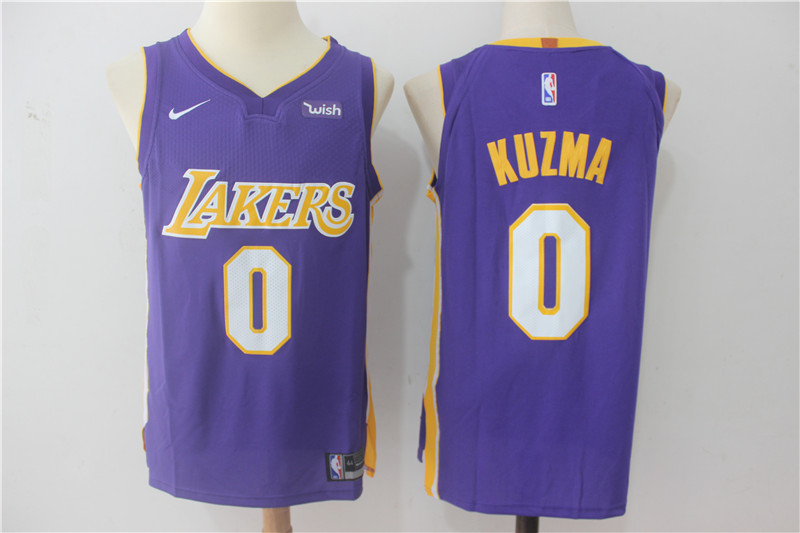 Men Los Angeles Lakers 0 Kuzma Purple NBA Jerseys